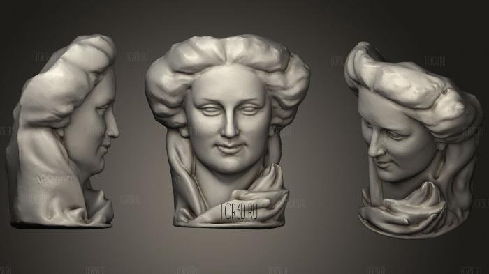 Maurice Xhrouets Woman Head Statue stl model for CNC